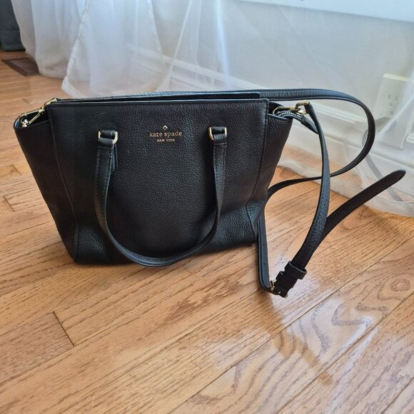 Kate Spade Jackson Medium Satchel Black Pebbled Leather - Picture 2 of 16